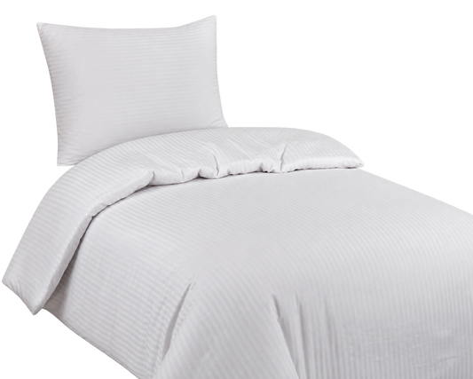 Hotel dekbedovertrekset wit – satijnstreep 8 mm