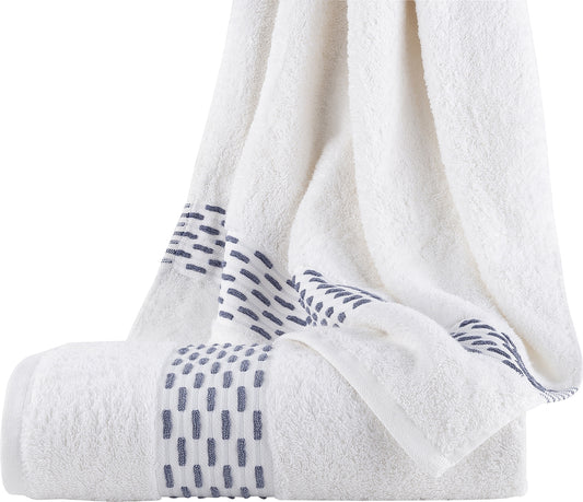 Badlaken Golf jacquard wit – 70 × 140 cm – 550 g/m²