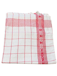 Witte glasdoek met rood glasdessin