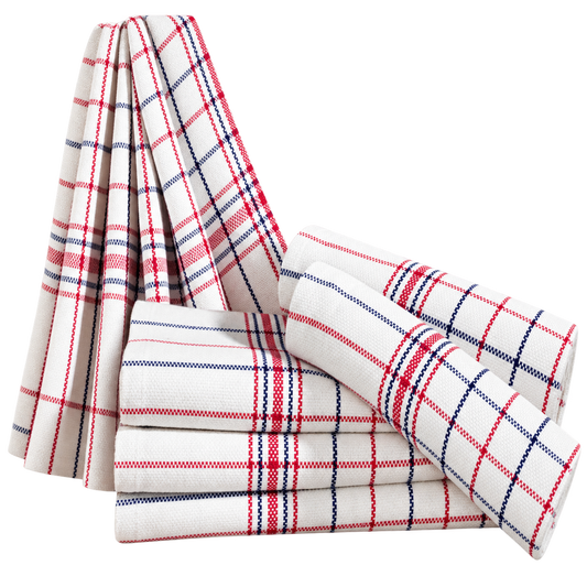 Katoenen theedoek nationale ruit 65 × 65 cm – Unikoop-productfoto zonder achtergrond