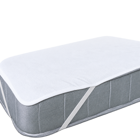 Waterdichte plateau-matrasbeschermer flanel wit